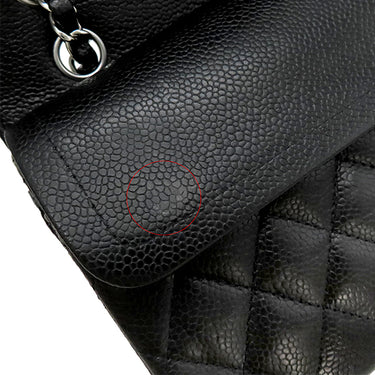 シャネル CHANEL マトラッセ 23 Wチェーン ブラック キャビアスキン ショルダーバッグ シルバー金具 黒 ダブルフラップ ダブルチェーン