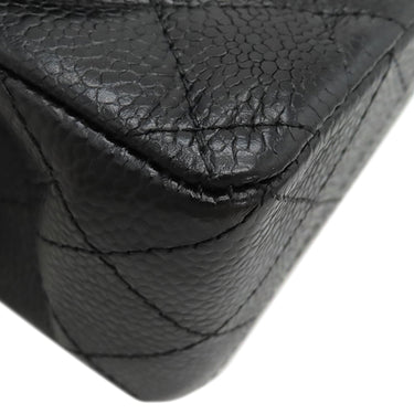 シャネル CHANEL マトラッセ 23 Wチェーン ブラック キャビアスキン ショルダーバッグ シルバー金具 黒 ダブルフラップ ダブルチェーン