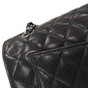 シャネル CHANEL マトラッセ 23 Wチェーン ブラック キャビアスキン ショルダーバッグ シルバー金具 黒 ダブルフラップ ダブルチェーン