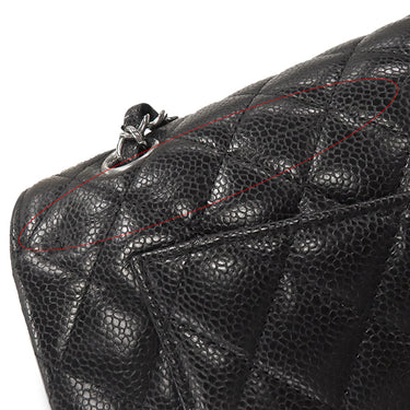 シャネル CHANEL マトラッセ 23 Wチェーン ブラック キャビアスキン ショルダーバッグ シルバー金具 黒 ダブルフラップ ダブルチェーン