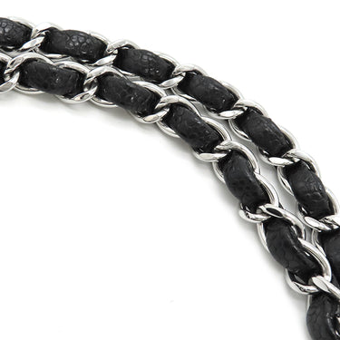 シャネル CHANEL マトラッセ 23 Wチェーン ブラック キャビアスキン ショルダーバッグ シルバー金具 黒 ダブルフラップ ダブルチェーン