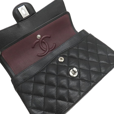 シャネル CHANEL マトラッセ 23 Wチェーン ブラック キャビアスキン ショルダーバッグ シルバー金具 黒 ダブルフラップ ダブルチェーン
