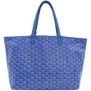 ゴヤール GOYARD サンルイ PM ブルー ゴヤールディンキャンバス シュヴロッシュカーフスキン トートバッグ シルバー金具 SAC SAINT LOUIS PM リバーシブル ヘリンボーン 青