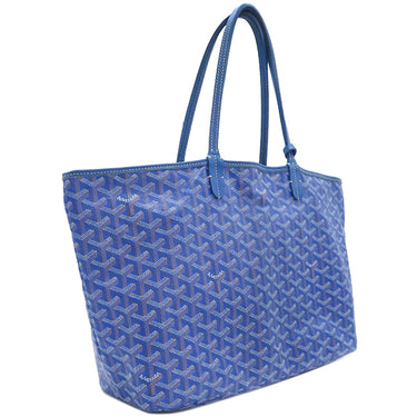 ゴヤール GOYARD サンルイ PM ブルー ゴヤールディンキャンバス シュヴロッシュカーフスキン トートバッグ シルバー金具 SAC SAINT LOUIS PM リバーシブル ヘリンボーン 青