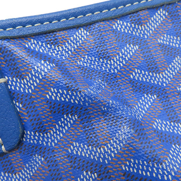 ゴヤール GOYARD サンルイ PM ブルー ゴヤールディンキャンバス シュヴロッシュカーフスキン トートバッグ シルバー金具 SAC SAINT LOUIS PM リバーシブル ヘリンボーン 青