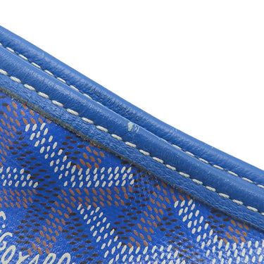ゴヤール GOYARD サンルイ PM ブルー ゴヤールディンキャンバス シュヴロッシュカーフスキン トートバッグ シルバー金具 SAC SAINT LOUIS PM リバーシブル ヘリンボーン 青