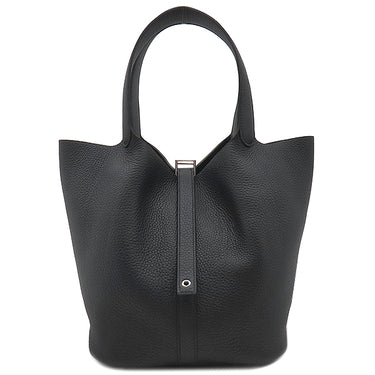 エルメス HERMES ピコタンロックGM ブラック トリヨンクレマンス ハンドバッグ シルバー金具 黒