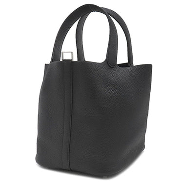 エルメス HERMES ピコタンロックGM ブラック トリヨンクレマンス ハンドバッグ シルバー金具 黒