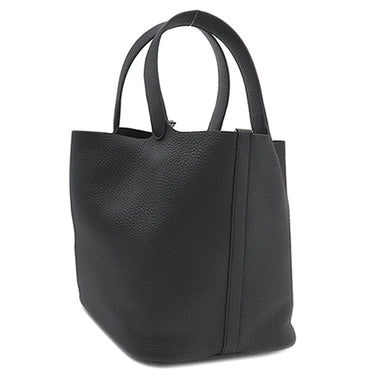 エルメス HERMES ピコタンロックGM ブラック トリヨンクレマンス ハンドバッグ シルバー金具 黒