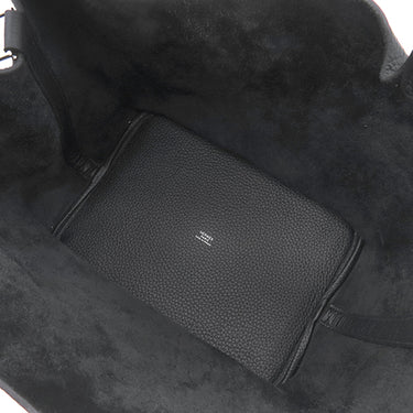 エルメス HERMES ピコタンロックGM ブラック トリヨンクレマンス ハンドバッグ シルバー金具 黒