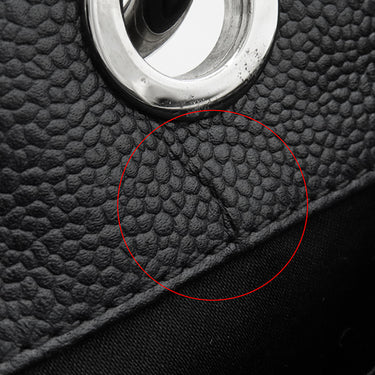 シャネル CHANEL GST トートバッグ A50995 ブラック キャビアスキン トートバッグ シルバー金具 黒 マトラッセ チェーンショルダー ココマーク