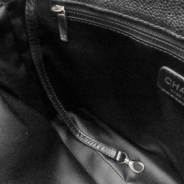 シャネル CHANEL GST トートバッグ A50995 ブラック キャビアスキン トートバッグ シルバー金具 黒 マトラッセ チェーンショルダー ココマーク