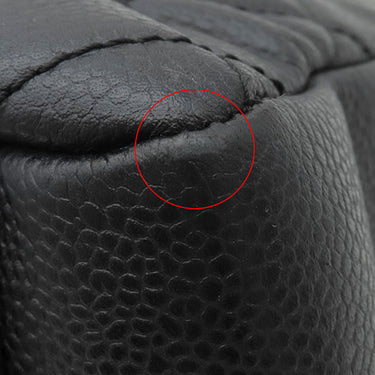 シャネル CHANEL GST トートバッグ A50995 ブラック キャビアスキン トートバッグ シルバー金具 黒 マトラッセ チェーンショルダー ココマーク