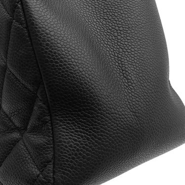 シャネル CHANEL GST トートバッグ A50995 ブラック キャビアスキン トートバッグ シルバー金具 黒 マトラッセ チェーンショルダー ココマーク