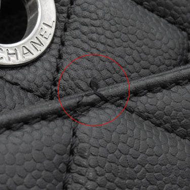 シャネル CHANEL GST トートバッグ A50995 ブラック キャビアスキン トートバッグ シルバー金具 黒 マトラッセ チェーンショルダー ココマーク