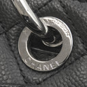 シャネル CHANEL GST トートバッグ A50995 ブラック キャビアスキン トートバッグ シルバー金具 黒 マトラッセ チェーンショルダー ココマーク