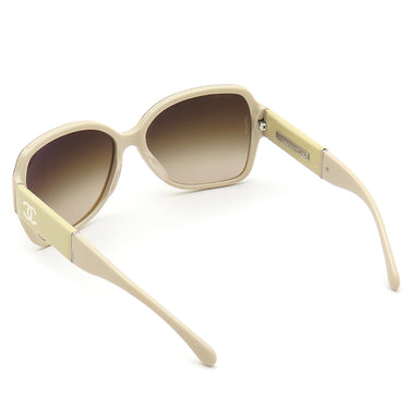 シャネル CHANEL スクエア 60□16 5230QA ベージュ プラスチック サングラス シルバー金具 ココマーク グラデーション