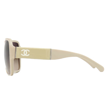 シャネル CHANEL スクエア 60□16 5230QA ベージュ プラスチック サングラス シルバー金具 ココマーク グラデーション