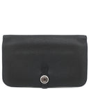 エルメス HERMES ドゴンデュオ ドゴンGM ブラック トゴ 長財布 シルバー金具 黒