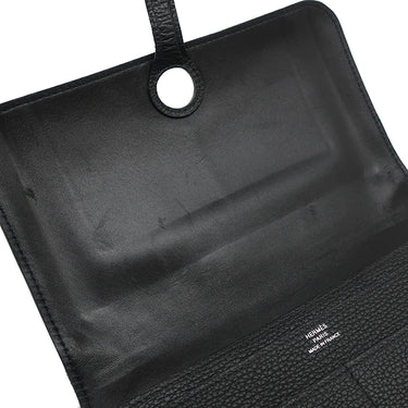 エルメス HERMES ドゴンデュオ ドゴンGM ブラック トゴ 長財布 シルバー金具 黒