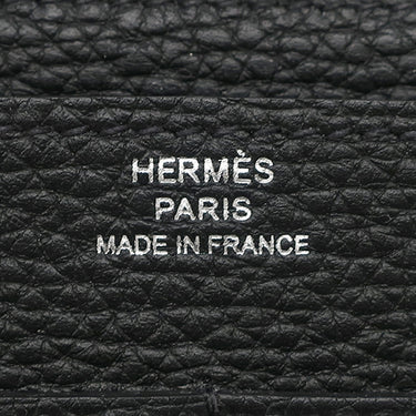 エルメス HERMES ドゴンデュオ ドゴンGM ブラック トゴ 長財布 シルバー金具 黒