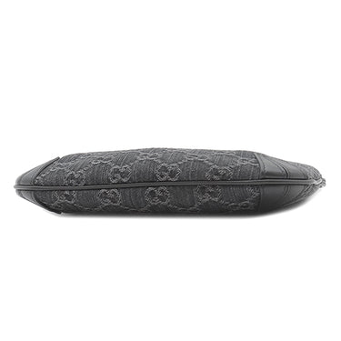 グッチ GUCCI ホースビット スリム スモール 774719 ブラック GGデニム ハンドバッグ シルバー金具 黒 肩掛け