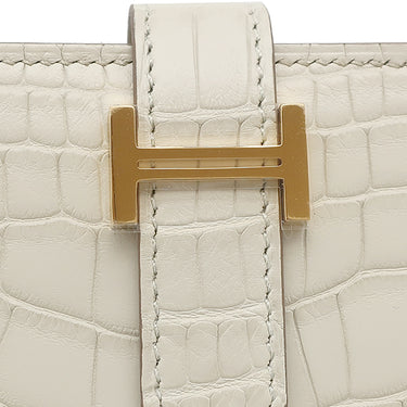 エルメス HERMES ベアンスフレ べトン アリゲーターマット 長財布 ゴールド金具 新品 未使用 クロコ 二つ折り財布