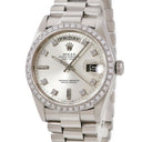 腕時計 ロレックス ROLEX デイデイト 18046A 67番台 自動巻き メンズ OH済 67番台 Pt950無垢 純正ダイヤ トリチウム シルバー プラチナ