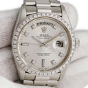 腕時計 ロレックス ROLEX デイデイト 18046A 67番台 自動巻き メンズ OH済 67番台 Pt950無垢 純正ダイヤ トリチウム シルバー プラチナ