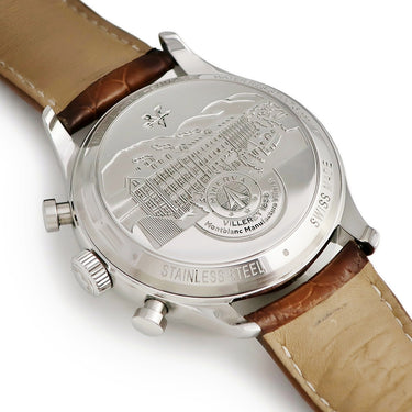 腕時計 モンブラン Montblanc ヘリテイジ クロノメトリー 128671 自動巻き メンズ クロノグラフ スモールセコンド ブラウン