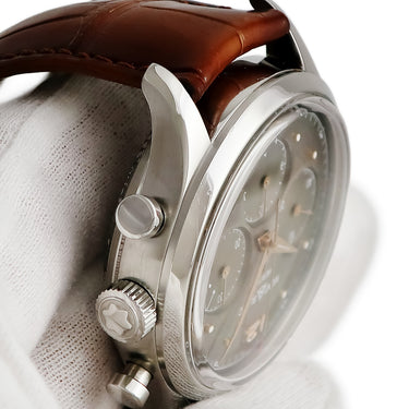 腕時計 モンブラン Montblanc ヘリテイジ クロノメトリー 128671 自動巻き メンズ クロノグラフ スモールセコンド ブラウン