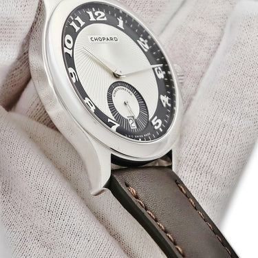 腕時計 ショパール CHOPARD L.U.C. クアトロ マーク2 161905-1001 自動巻き メンズ K18WG無垢 デイト スモールセコンド ギョウシェ