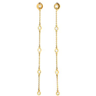 ティファニー Tiffany & Co バイザヤード イエローゴールド K18YG ダイヤモンド ピアス T&Co. Au750 18K 18金 エルサ ペレッティ 4P 4粒 4石 ダイヤ ドロップピアス