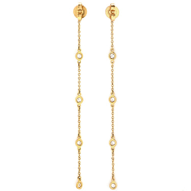 ティファニー Tiffany & Co バイザヤード イエローゴールド K18YG ダイヤモンド ピアス T&Co. Au750 18K 18金 エルサ ペレッティ 4P 4粒 4石 ダイヤ ドロップピアス