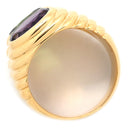 ブルガリ BVLGARI ドッピオ バチェラート イエローゴールド K18YG グリーントルマリン アメジスト リング 指輪 750 18金 18K 2カラー 9号