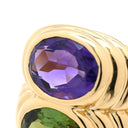 ブルガリ BVLGARI ドッピオ バチェラート イエローゴールド K18YG グリーントルマリン アメジスト リング 指輪 750 18金 18K 2カラー 9号