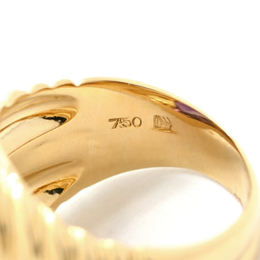 ブルガリ BVLGARI ドッピオ バチェラート イエローゴールド K18YG グリーントルマリン アメジスト リング 指輪 750 18金 18K 2カラー 9号