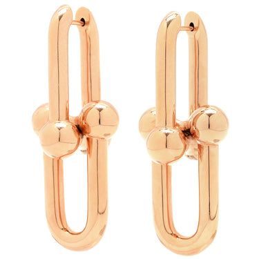 ティファニー Tiffany & Co ハードウェア エクストララージリンク ピンクゴールド K18PG ピアス T&Co. Au750 18K 18金 ドロップピアス ボールリング