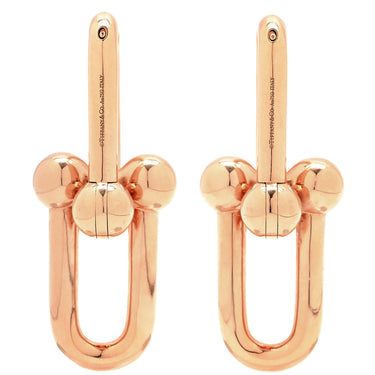 ティファニー Tiffany & Co ハードウェア エクストララージリンク ピンクゴールド K18PG ピアス T&Co. Au750 18K 18金 ドロップピアス ボールリング