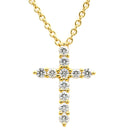 ティファニー Tiffany & Co ミニクロス ダイヤ ペンダント イエローゴールド K18YG ダイヤモンド ネックレス T&Co. Au750 18K 18金 11P 11石 十字架 スモールクロス ロザリオ