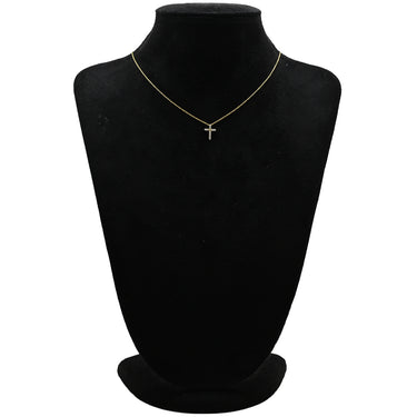 ティファニー Tiffany & Co ミニクロス ダイヤ ペンダント イエローゴールド K18YG ダイヤモンド ネックレス T&Co. Au750 18K 18金 11P 11石 十字架 スモールクロス ロザリオ