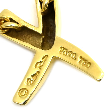 ティファニー Tiffany & Co Xペンダント キス イエローゴールド K18YG ネックレス パロマピカソ 750 18K イエローゴールド T&Co.