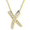 ティファニー Tiffany & Co Xペンダント キス ダイヤ イエローゴールドXプラチナシルバー K18YG Pt950 ダイヤモンド ネックレス パロマピカソ