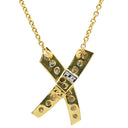 ティファニー Tiffany & Co Xペンダント キス ダイヤ イエローゴールドXプラチナシルバー K18YG Pt950 ダイヤモンド ネックレス パロマピカソ