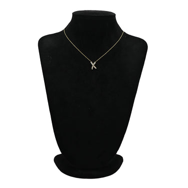 ティファニー Tiffany & Co Xペンダント キス ダイヤ イエローゴールドXプラチナシルバー K18YG Pt950 ダイヤモンド ネックレス パロマピカソ