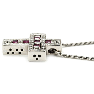 ダミアーニ DAMIANI ベルエポック S 20039534 ホワイトゴールド K18WG ダイヤモンド ルビー ネックレス ペンダント 750 18金 ダイヤ ルビー クロス 十字架