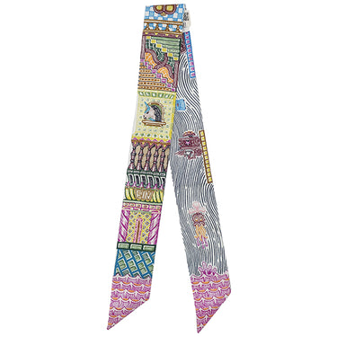 エルメス HERMES ツイリー ジョーヌ×ヴェール×フューシャ シルク スカーフ 新品 未使用【SUPER SILK QUEST/スーパー シルク クエスト】