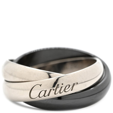 カルティエ Cartier トリニティ クラシック セラミック B4095647 ホワイトゴールドXブラック K18WG セラミック #47(JP7) リング 指輪 750 18K 7号