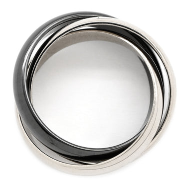 カルティエ Cartier トリニティ クラシック セラミック B4095647 ホワイトゴールドXブラック K18WG セラミック #47(JP7) リング 指輪 750 18K 7号