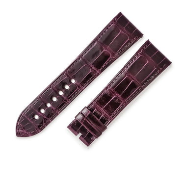 カルティエ Cartier 純正 タンク ディヴァン用 シャイニー クロコバンド パープル クロコダイル 腕時計パーツ 新品同様 替え ベルト ストラップ 24ｍｍ パープル 紫